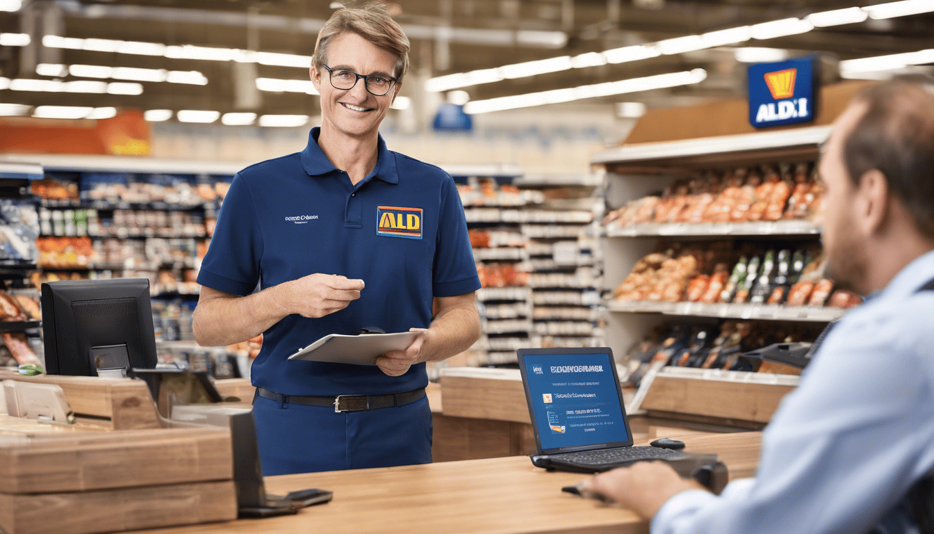 Aldi hiring process with candidate and manager in-store