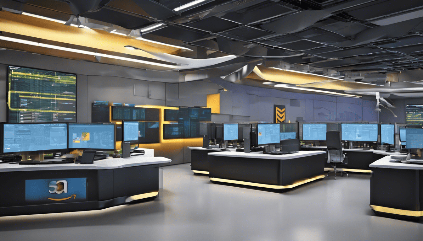 Detailed 3D model of Amazon IT support operations center