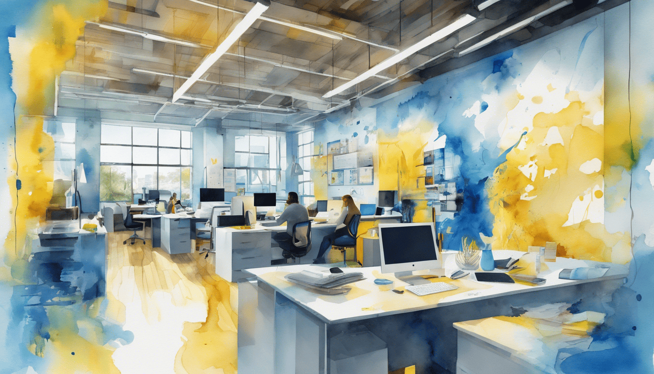 Text about the Amazon SDE Intern Role amidst a vibrant, collaborative office setting.