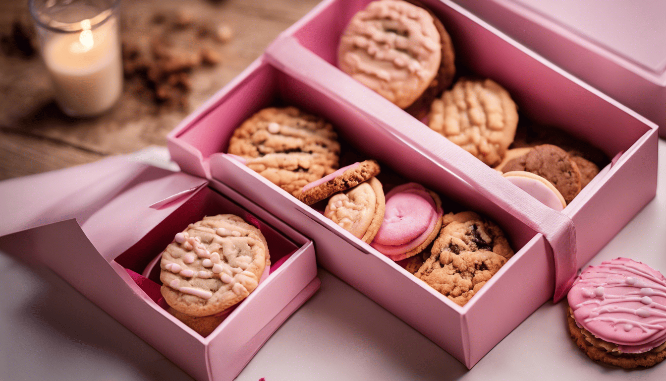 Assorted Crumbl cookies displayed in a warm bakery ambiance