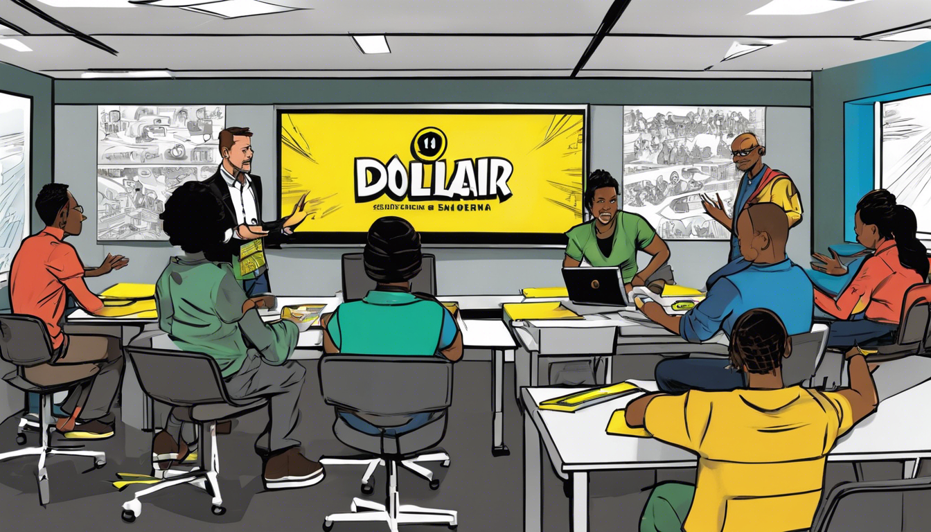 Illustration of Dollar General's new employee orientation session.