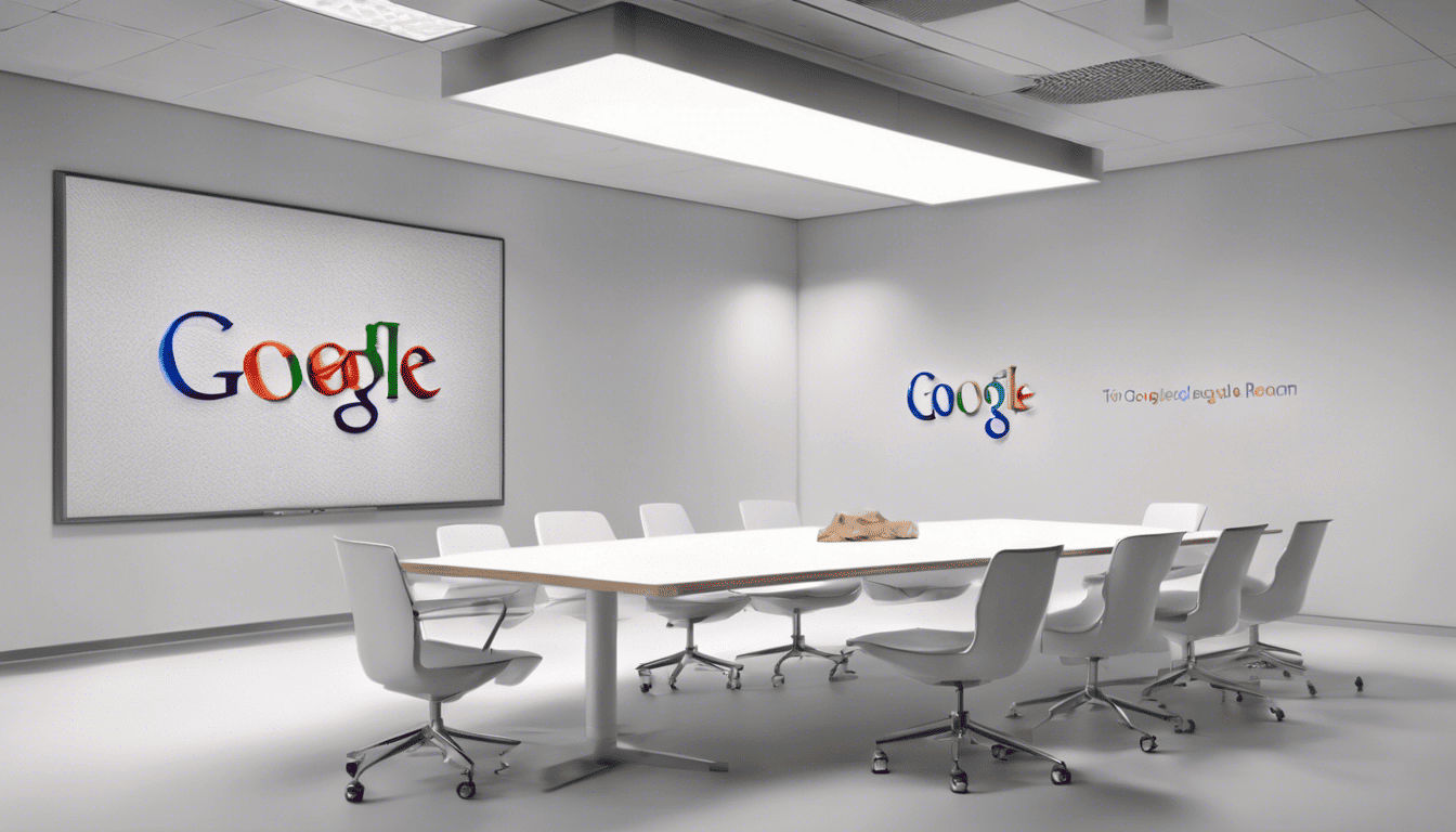 A poised candidate in Google's interview room with natural light and subtle branding cues.