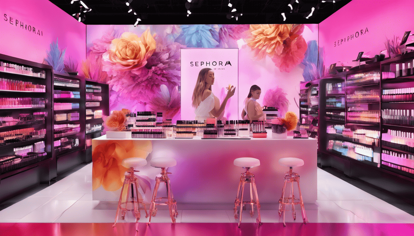 3D model of Sephora beauty workshop with diverse customers