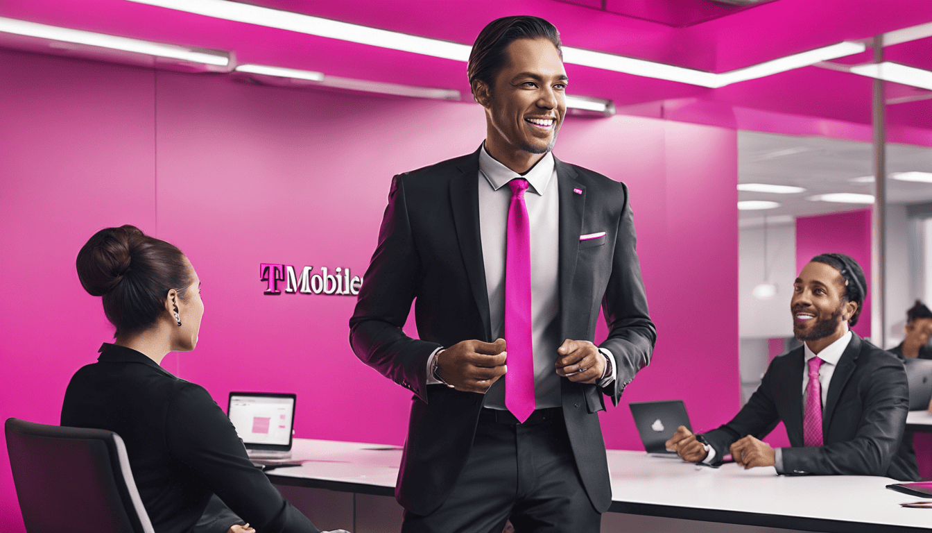 Photorealistic image of a candidate at a T-Mobile interview